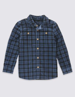 Pure Cotton Long Sleeve Checked Shirt &#40;1-7 Years&#41;